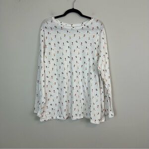 Lane Bryant | Long Sleeve White Skiing Winter Printed Tee Size 22/24